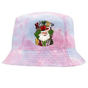 Howdy Santa Western Cactus Christmas Cow Buffalo Plaid Great Gift Tie-Dyed Bucket Hat