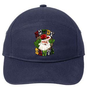 Howdy Santa Western Cactus Christmas Cow Buffalo Plaid Great Gift 7-Panel Snapback Hat