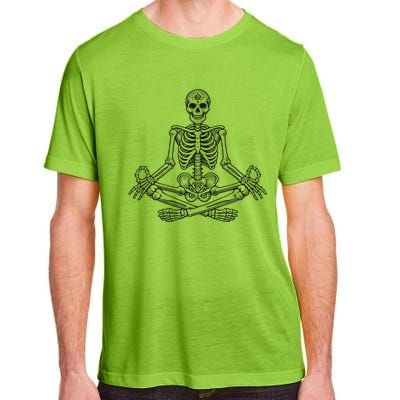 Halloween Skull Yoga Meditation Meditating Skeleton Meditate Adult ChromaSoft Performance T-Shirt