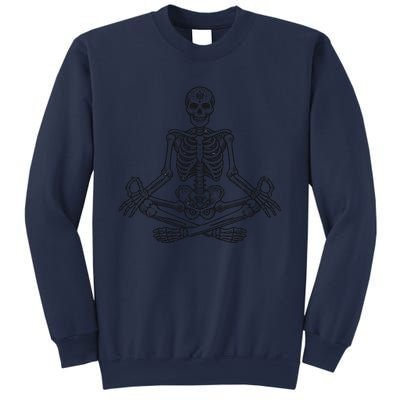 Halloween Skull Yoga Meditation Meditating Skeleton Meditate Sweatshirt