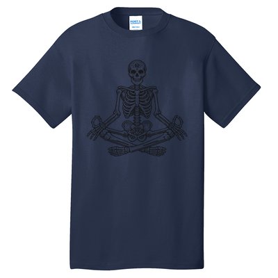 Halloween Skull Yoga Meditation Meditating Skeleton Meditate Tall T-Shirt