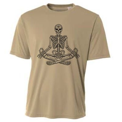 Halloween Skull Yoga Meditation Meditating Skeleton Meditate Cooling Performance Crew T-Shirt