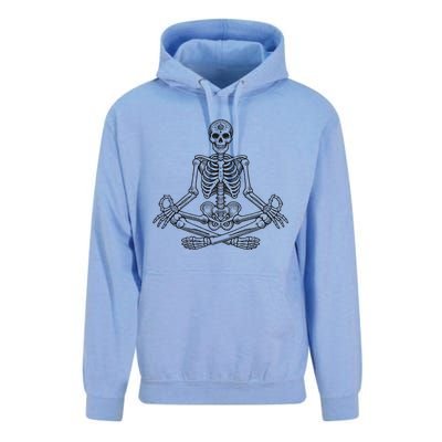 Halloween Skull Yoga Meditation Meditating Skeleton Meditate Unisex Surf Hoodie