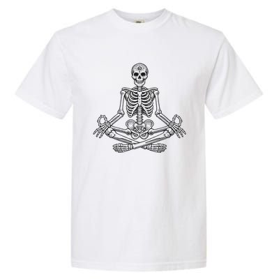 Halloween Skull Yoga Meditation Meditating Skeleton Meditate Garment-Dyed Heavyweight T-Shirt