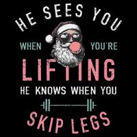 He Sees You When YouRe Lifting Skip Legs Santa Christmas Impact Tech Backpack