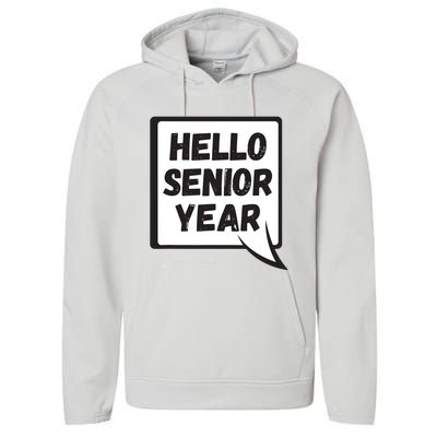 Hello Senior Year Gift Graduation Gift Performance Fleece Hoodie