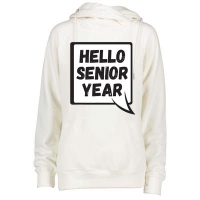 Hello Senior Year Gift Graduation Gift Womens Funnel Neck Pullover Hood