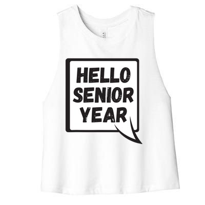 Hello Senior Year Gift Graduation Gift Women's Racerback Cropped Tank