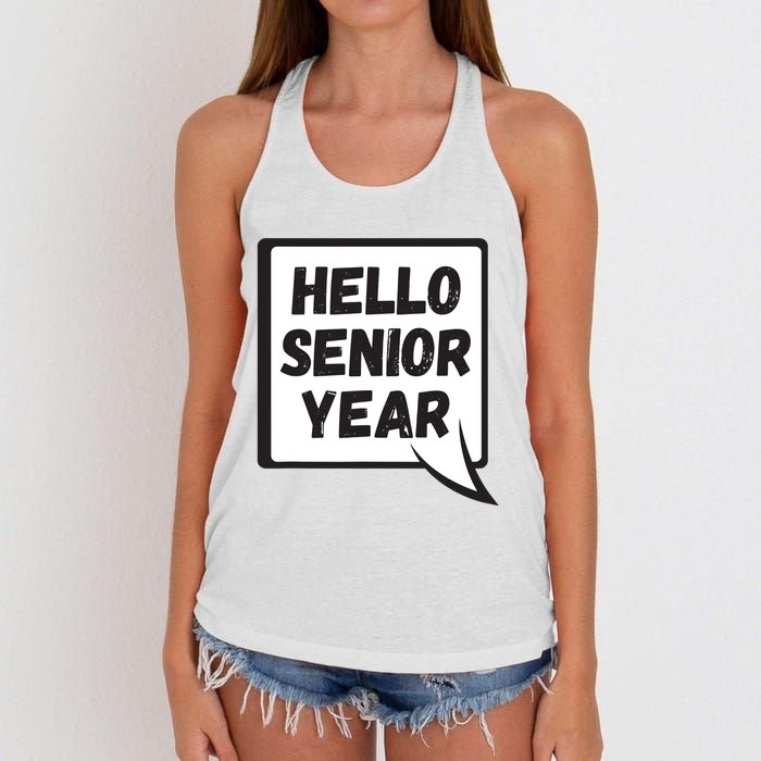 Hello Senior Year Gift Graduation Gift Women's Knotted Racerback Tank