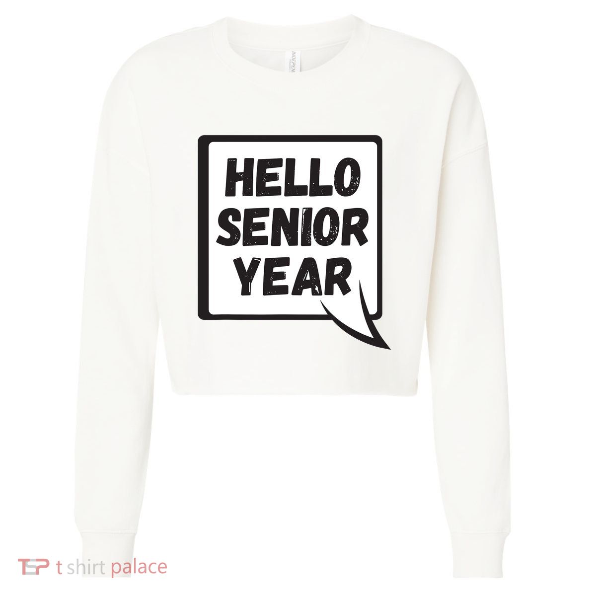 Hello Senior Year Gift Graduation Gift Cropped Pullover Crew