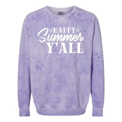 Happy Summer YAll Graphic Colorblast Crewneck Sweatshirt