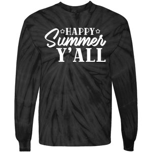 Happy Summer YAll Graphic Tie-Dye Long Sleeve Shirt