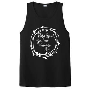 Holy Spirit You Are Welcome Here Christian Worship Leader Funny Gift PosiCharge Competitor Tank