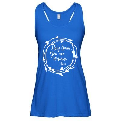 Holy Spirit You Are Welcome Here Christian Worship Leader Funny Gift Ladies Essential Flowy Tank