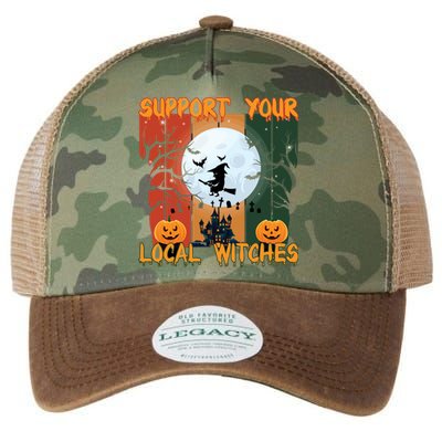 Halloween Support Your Local Witches Humor Gift Legacy Tie Dye Trucker Hat