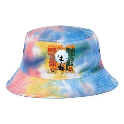 Halloween Support Your Local Witches Humor Gift Tie Dye Newport Bucket Hat