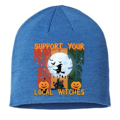 Halloween Support Your Local Witches Humor Gift Sustainable Beanie