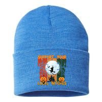 Halloween Support Your Local Witches Humor Gift Sustainable Knit Beanie