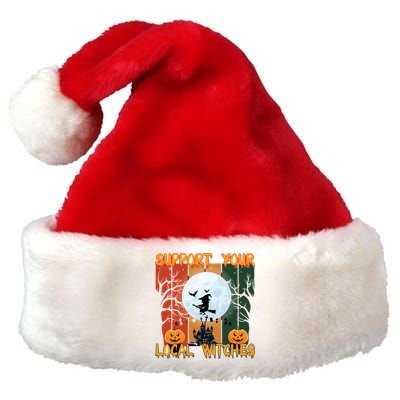 Halloween Support Your Local Witches Humor Gift Premium Christmas Santa Hat