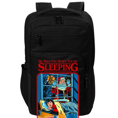 He Sees You When YouRe Sleeping Merry Christmas Impact Tech Backpack