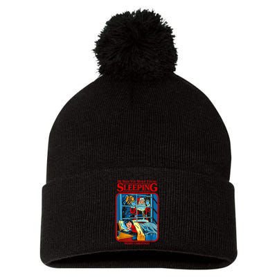 He Sees You When YouRe Sleeping Merry Christmas Pom Pom 12in Knit Beanie