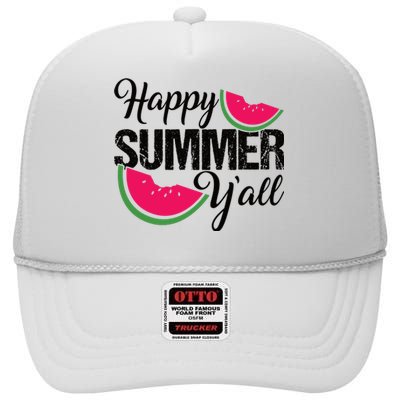 Happy Summer Yall | Summer Watermelon High Crown Mesh Back Trucker Hat