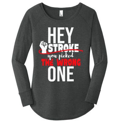 Hey Stroke You Picked The Wrong One Red Awareness Ribbon Women's Perfect Tri Tunic Long Sleeve Shirt