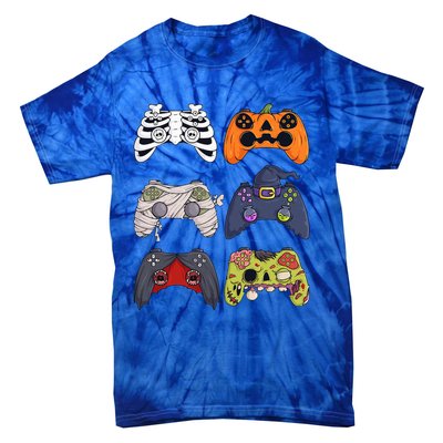 Halloween Skeleton Zombie Gaming Controllers Mummy Tie-Dye T-Shirt