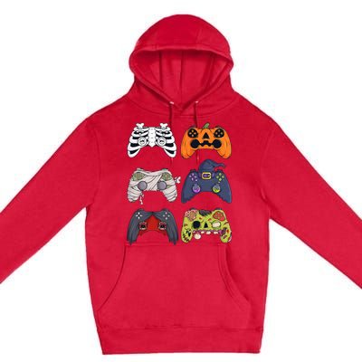 Halloween Skeleton Zombie Gaming Controllers Mummy Premium Pullover Hoodie