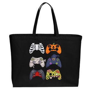 Halloween Skeleton Zombie Gaming Controllers Mummy Cotton Canvas Jumbo Tote