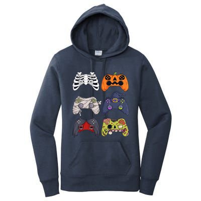 Halloween Skeleton Zombie Gaming Controllers Mummy Women's Pullover Hoodie