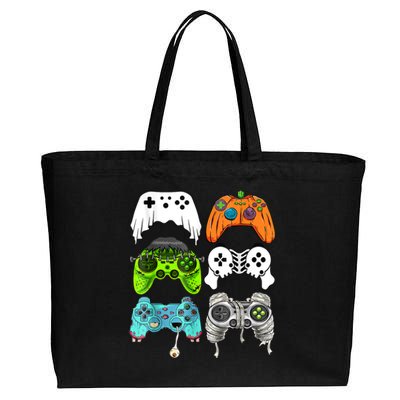 Halloween Skeleton Zombie Gaming Controllers Mummy Game Cotton Canvas Jumbo Tote