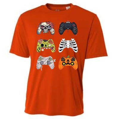 Halloween Skeleton Zombie Gaming Controllers Mummy Cooling Performance Crew T-Shirt