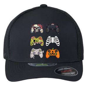 Halloween Skeleton Zombie Gaming Controllers Mummy Flexfit Unipanel Trucker Cap