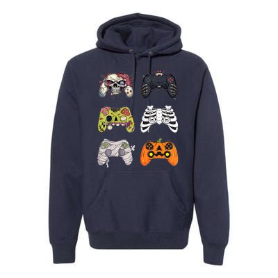 Halloween Skeleton Zombie Gaming Controllers Mummy Premium Hoodie