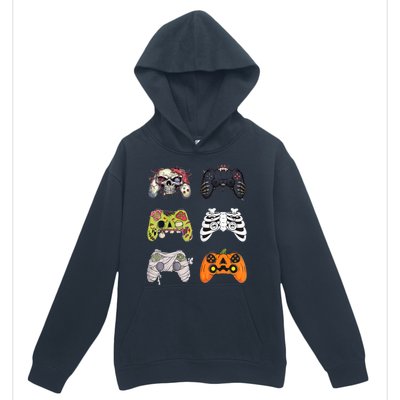 Halloween Skeleton Zombie Gaming Controllers Mummy Urban Pullover Hoodie