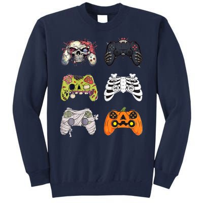 Halloween Skeleton Zombie Gaming Controllers Mummy Tall Sweatshirt