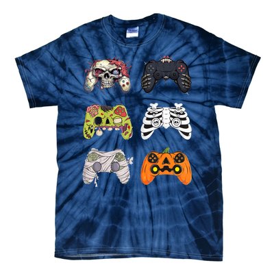 Halloween Skeleton Zombie Gaming Controllers Mummy Tie-Dye T-Shirt