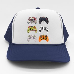 Halloween Skeleton Zombie Gaming Controllers Mummy Trucker Hat