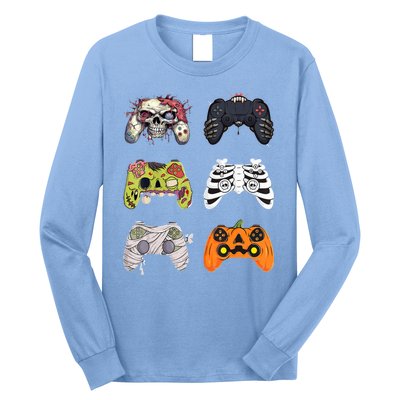 Halloween Skeleton Zombie Gaming Controllers Mummy Long Sleeve Shirt