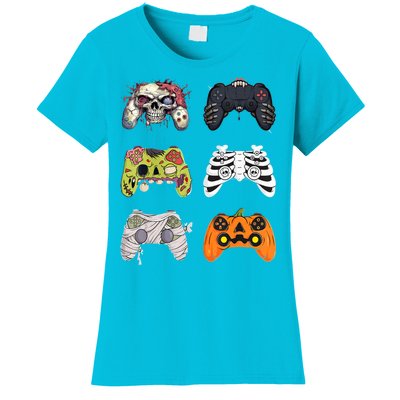 Halloween Skeleton Zombie Gaming Controllers Mummy Women's T-Shirt