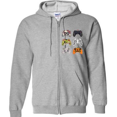 Halloween Skeleton Zombie Gaming Controllers Mummy Full Zip Hoodie