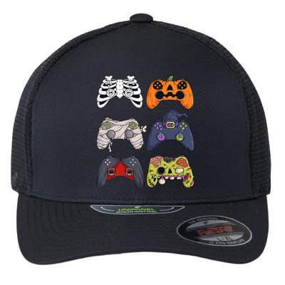 Halloween Skeleton Zombie Gaming Controllers Mummy Flexfit Unipanel Trucker Cap