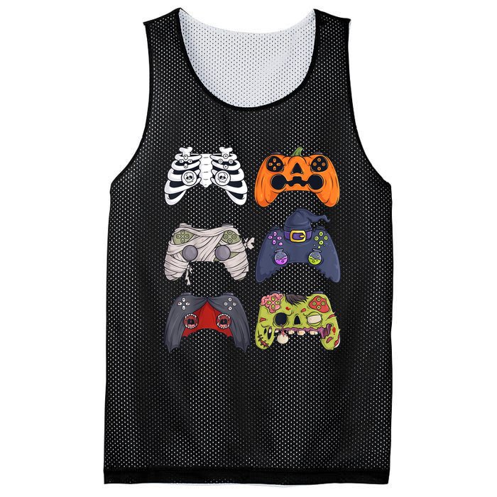 Halloween Skeleton Zombie Gaming Controllers Mummy Mesh Reversible Basketball Jersey Tank