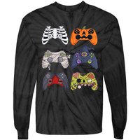 Halloween Skeleton Zombie Gaming Controllers Mummy Tie-Dye Long Sleeve Shirt