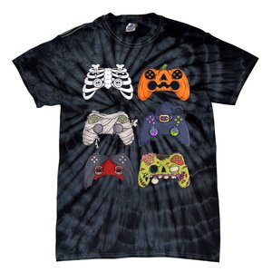 Halloween Skeleton Zombie Gaming Controllers Mummy Tie-Dye T-Shirt