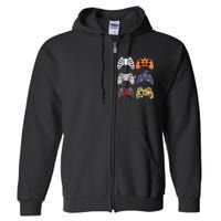 Halloween Skeleton Zombie Gaming Controllers Mummy Full Zip Hoodie