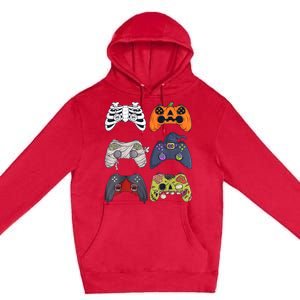 Halloween Skeleton Zombie Gaming Controllers Mummy Premium Pullover Hoodie