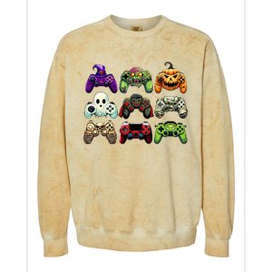 Halloween Skeleton Zombie Gaming Controllers Mummy Colorblast Crewneck Sweatshirt