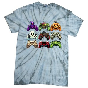 Halloween Skeleton Zombie Gaming Controllers Mummy Tie-Dye T-Shirt